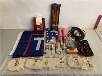 Folded American Flag, Hand Tools, Weights & More