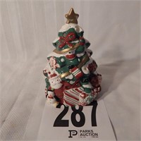 CERAMIC CHRISTMAS TREE CANDLE HOLDER 6"