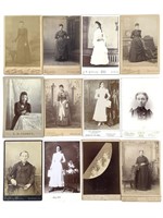 12 Cabinet Card Portraits Women, Indiana Studios