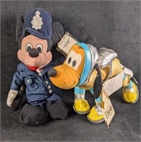 Disney Bean Bag Dolls Policeman Mickey Pluto Astro