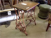 Accent table w/ Bartlett sewing machine stand.