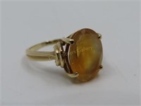 10K Ring w/Natural Stone, 4.1g - Size 8.5