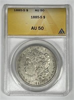 1885-S Morgan Silver $1 ANACS AU50