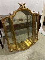 Antique Gold Gilt Victorian Display Wall Cabinet