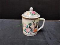 Vintage Chinese Porcelain Mug w/ Lid
