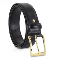 Elegant man's belt with gold buckle in smooth leat