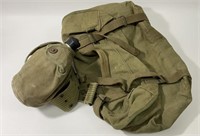WWII US Web Belt, Canteen & Carrying Bag