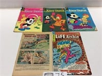 Lot of 5 Vintage Comic Books-Andy Panda Gold Key