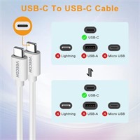 VEECOH VE-C003WH USB Type-C Charging Cable OD:3.8m