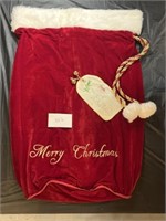 Santa's Sack Large Plush Flat Bottom Faux Fur