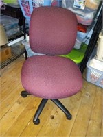 Burgundy rolling office chair