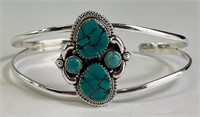 Sterling Turquoise Cuff 26 Grams