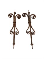 Pair of French Iron Fence Post