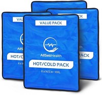 4 Pack XXL Reusable Hot and Cold Gel Ice Packs for