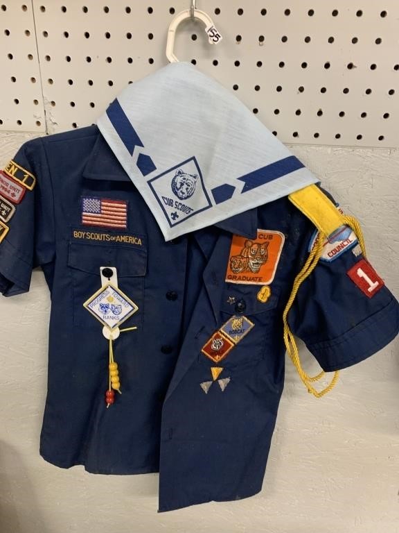 BOY SCOUT SHIRT WITH PATCHES/ KERCHIEF