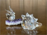Swarovski Shell & Crystal Rabbit on amethyst