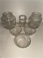 Vintage Glass Jar and bowl lot