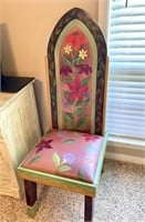 Sticks Brand Floral Accent Chair with Leather