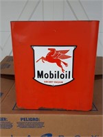 RARE 8"x8" Mobiloil sign on a Mobil gas island