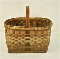 Woven Splint Basket with Double Wrapped Rim
