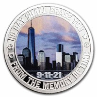 1 Oz Silver Colored Rnd - 9/11 20th Anniv: Dawn