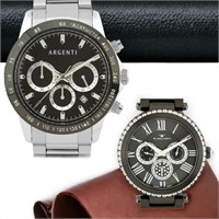 ARGENTI Chronograph & TAVAN Crystal Watch Set