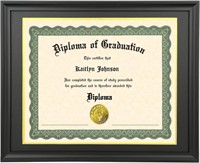 14x17 Diploma Frame Solid Wood Black