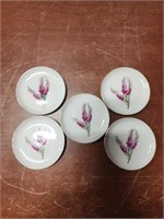 Set of Five Vintage Porcelain Coasters