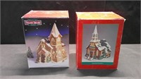 2 PIECE LIGHTED CHURCH FIGURES IN BOX
