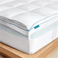 LINSY LIVING King Mattress Topper, Double Layers Q