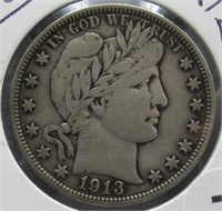1913 Barber Silver Half Dollar. Rare.