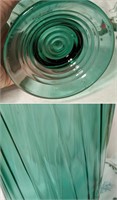 Vintage aqua glass vase