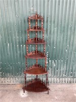 Victorian walnut six shelf corner stand