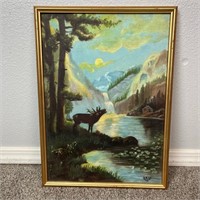 D.K.W 49’ Forest Elk Painting Art