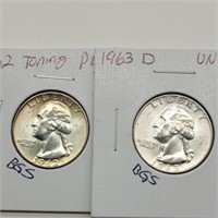 1962 & 1963 D TONING & UNCIRCULATED