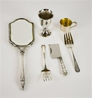 Lot of Sterling Tableware & Hand Mirror