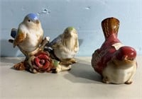 Two Ceramic Hand Painted Bird Figurines