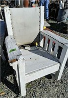 White Mission Style Rocking Chair, Yellow Wood
