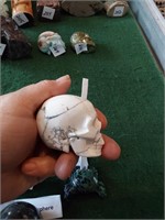 Carved White Howlite Skull