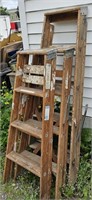 3 Wood Step Ladders