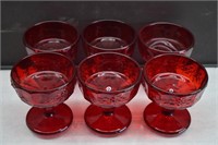 6 Westmoreland Ruby "Paneled Grape" Glasses
