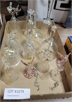 FLAT OF APPROX 12 ASSORTED GLASS BELLS