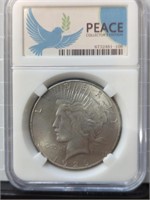 Slabbed 1926 peace dollar token