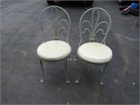 2 Metal Chairs w/Padded Seats