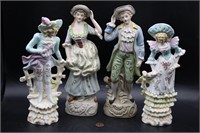 4 Rudolstadt & Japan Fancy Porcelain Figurines