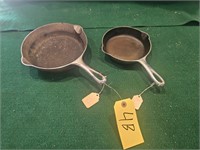 2 - Griswold Chromed No 3 and 5 Skillets