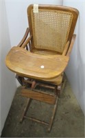 Oak High Chair/Rocker Cane Bottom.