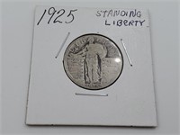 1925 US Standing Liberty Quarter Dollar Coin