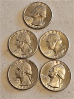 3-SILVER US QUARTERS-1964-D, & 2-1964