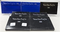 (2) 1980, ’81, (2) ’82, (2) ’83 Proof Sets